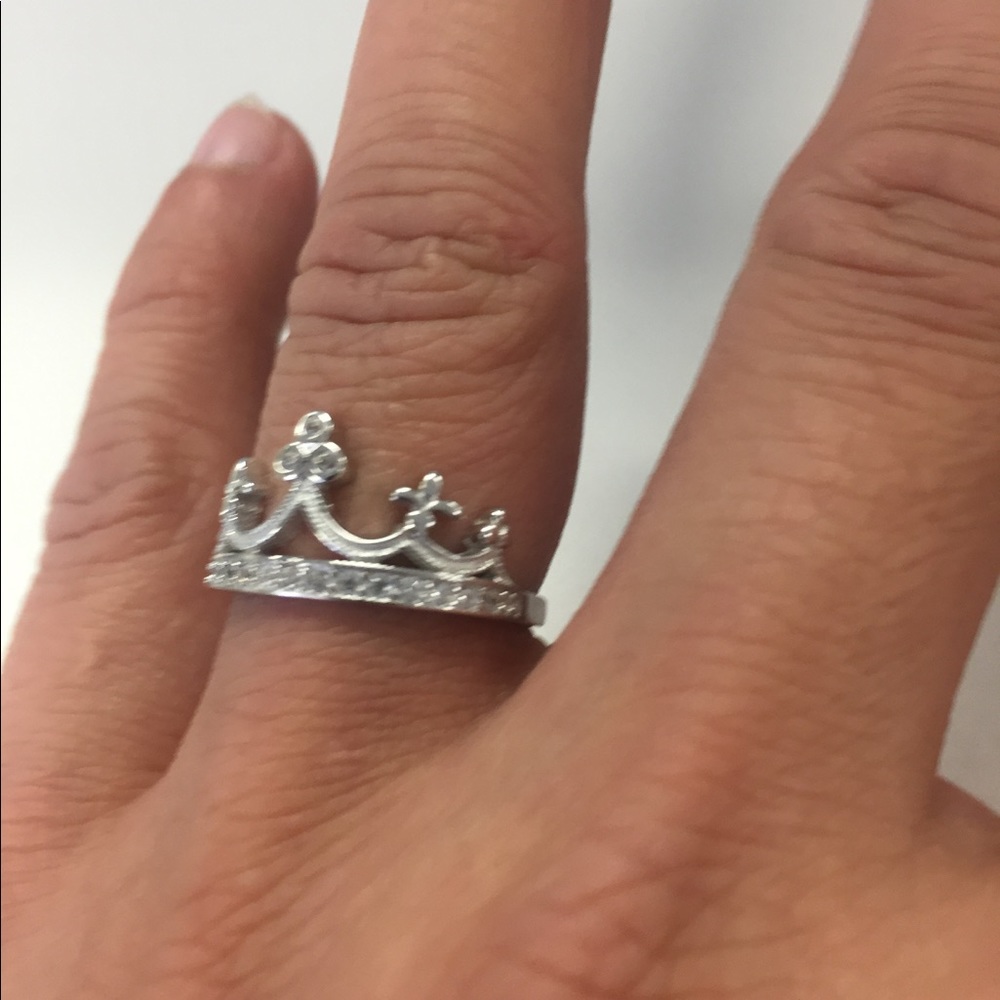 Sterling silver 925 crown dainty princess ring - Picture 4 of 8